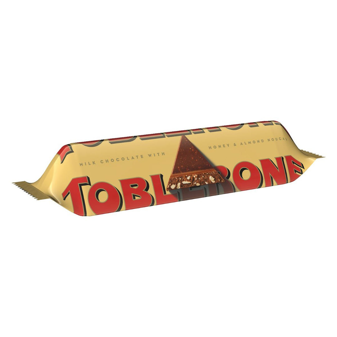 TOBLERONE 牛奶巧克力加蜂蜜杏仁牛軋糖 35 公克。