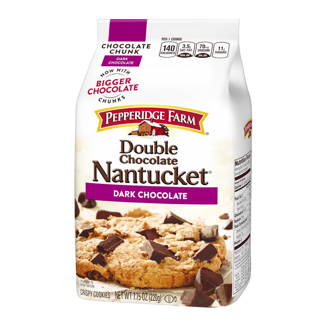 PEPPERIDGE FARM 雙巧克力楠塔基特黑巧克力 220 克。