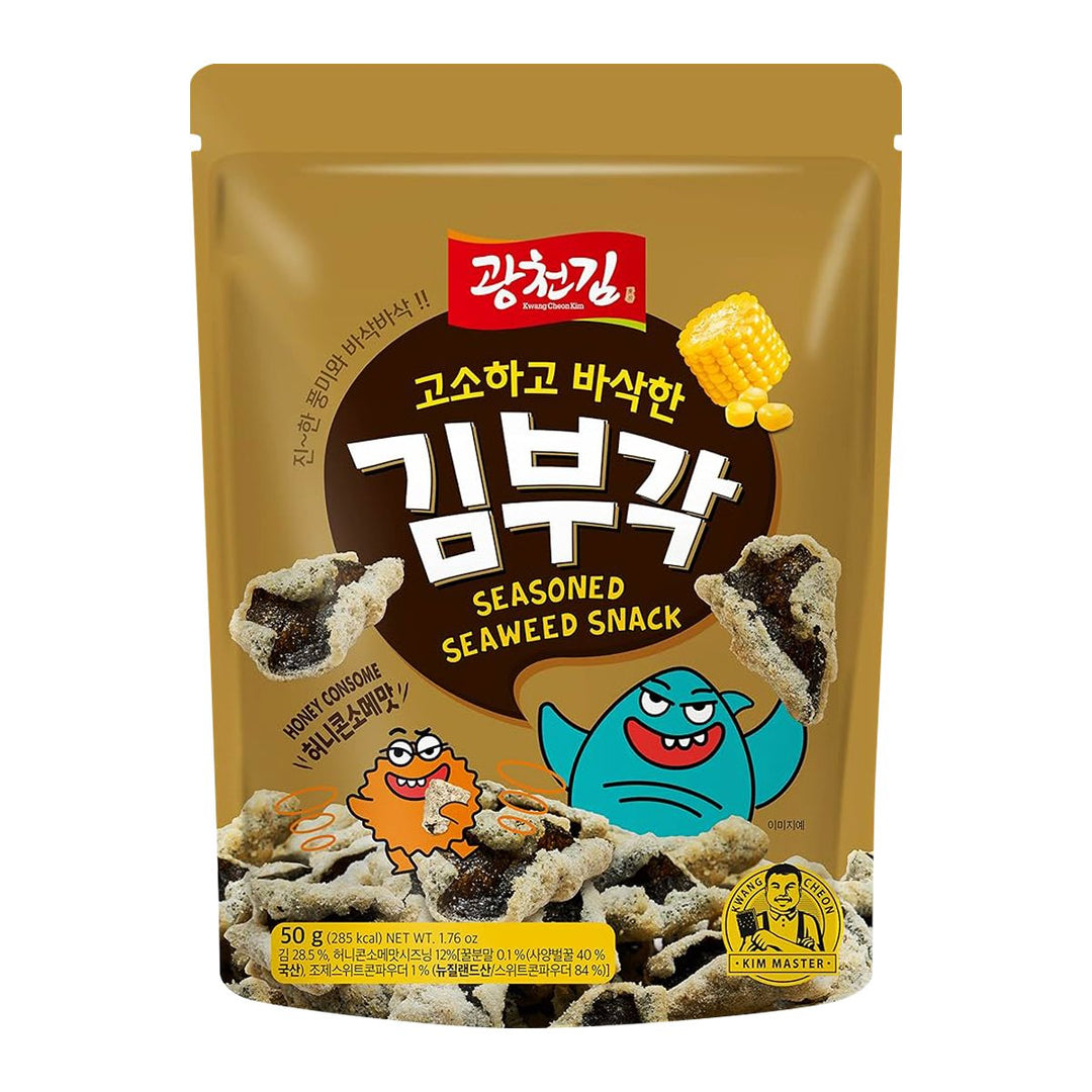 KWANG CHEON KIM 調味海藻零食蜂蜜清湯 50 克。