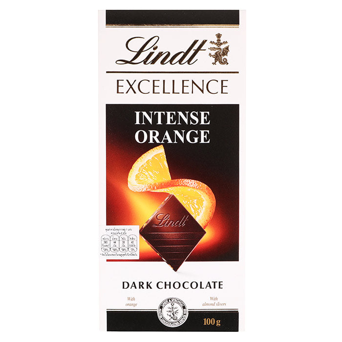 LINDT EXCELLENCE 濃橙味黑巧克力 100 公克。