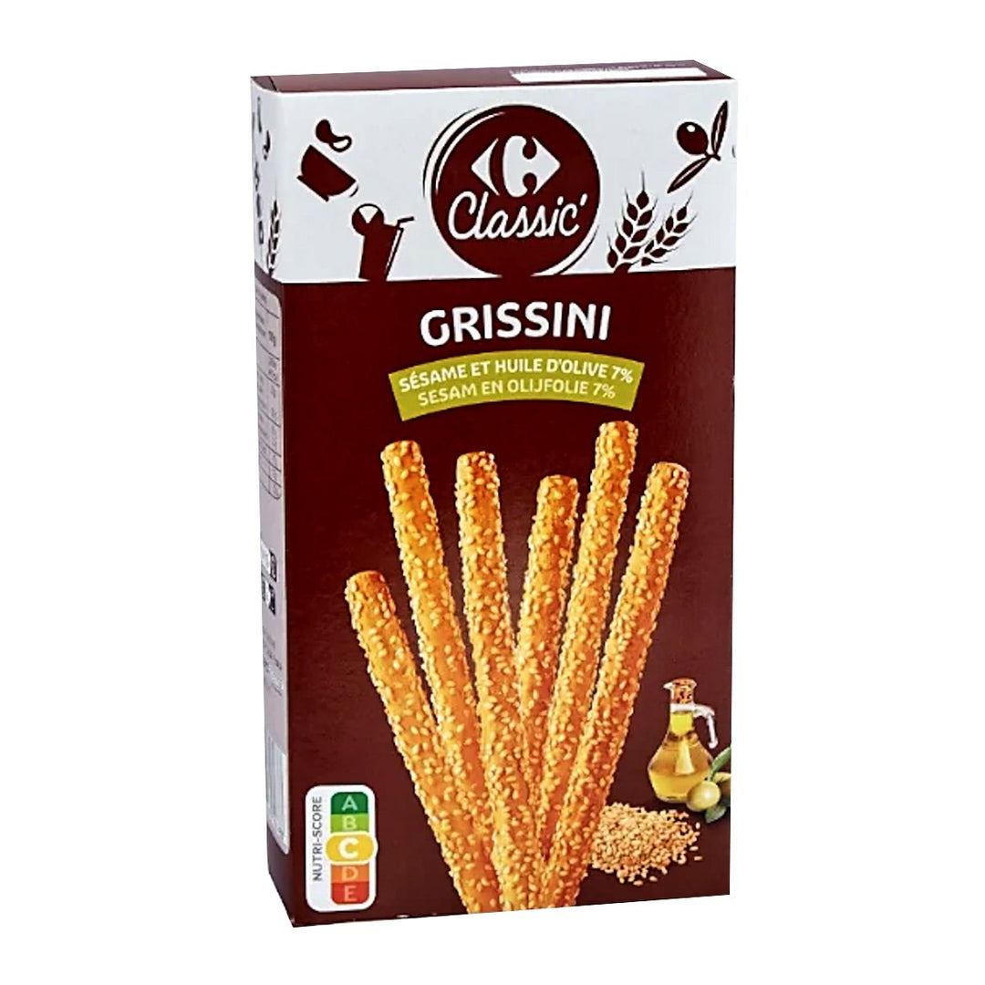家樂福經典 Grissini 芝麻和橄欖 7% 尺寸 125 克。