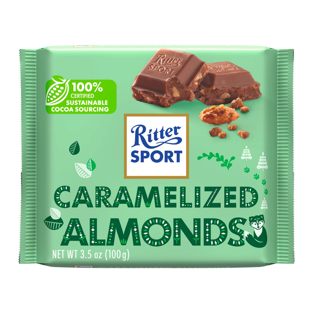 RITTER SPORT 焦糖杏仁 100 公克。