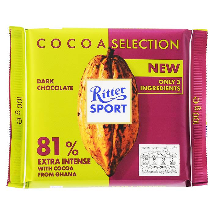 RITTER SPORT 精選可可 81% 100 公克。