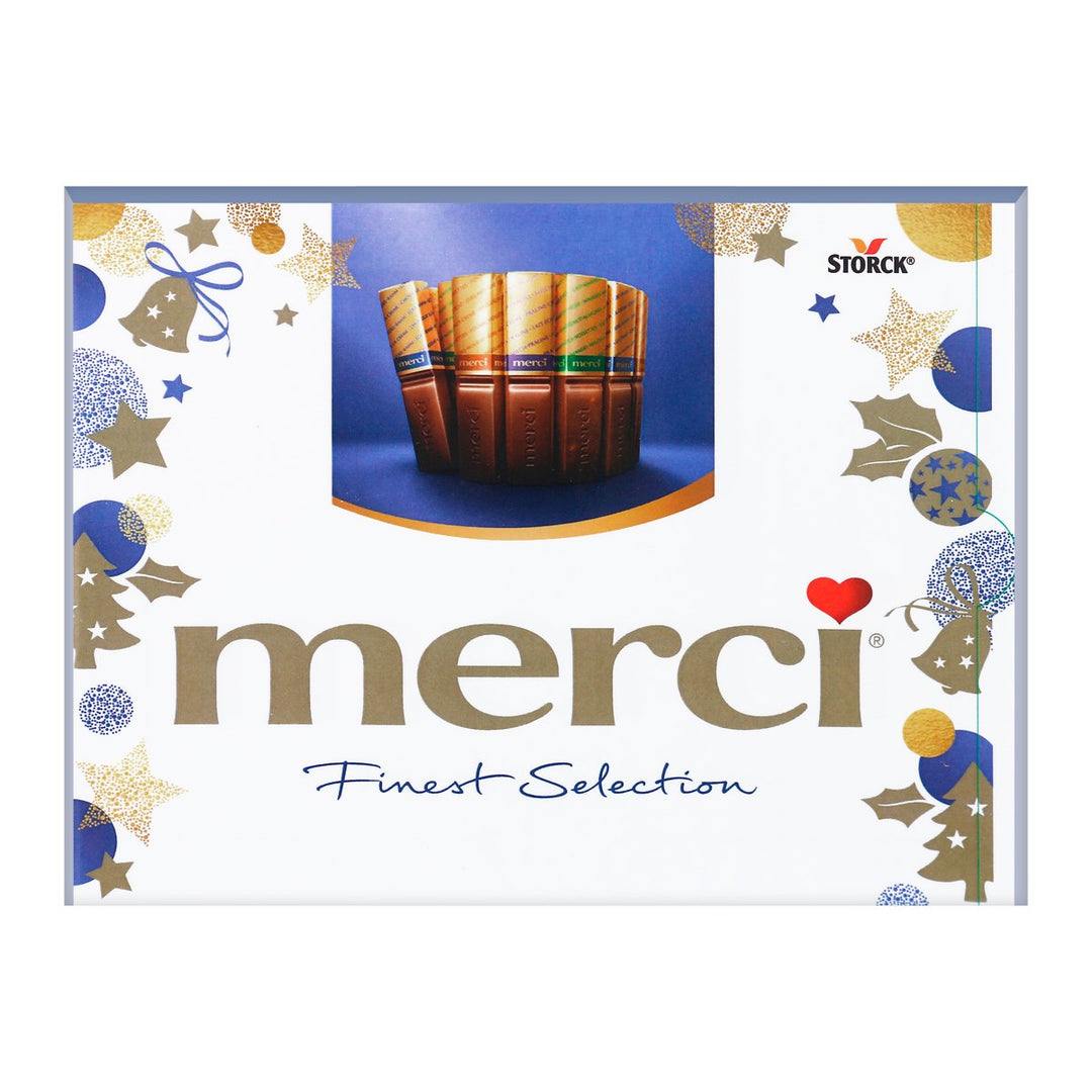 MERCI 4 種牛奶巧克力(藍色)250 克。