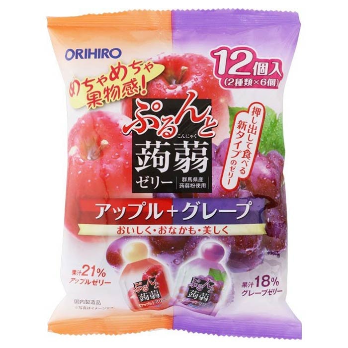 ORIHIRO 果凍蘋果葡萄口味 130g。