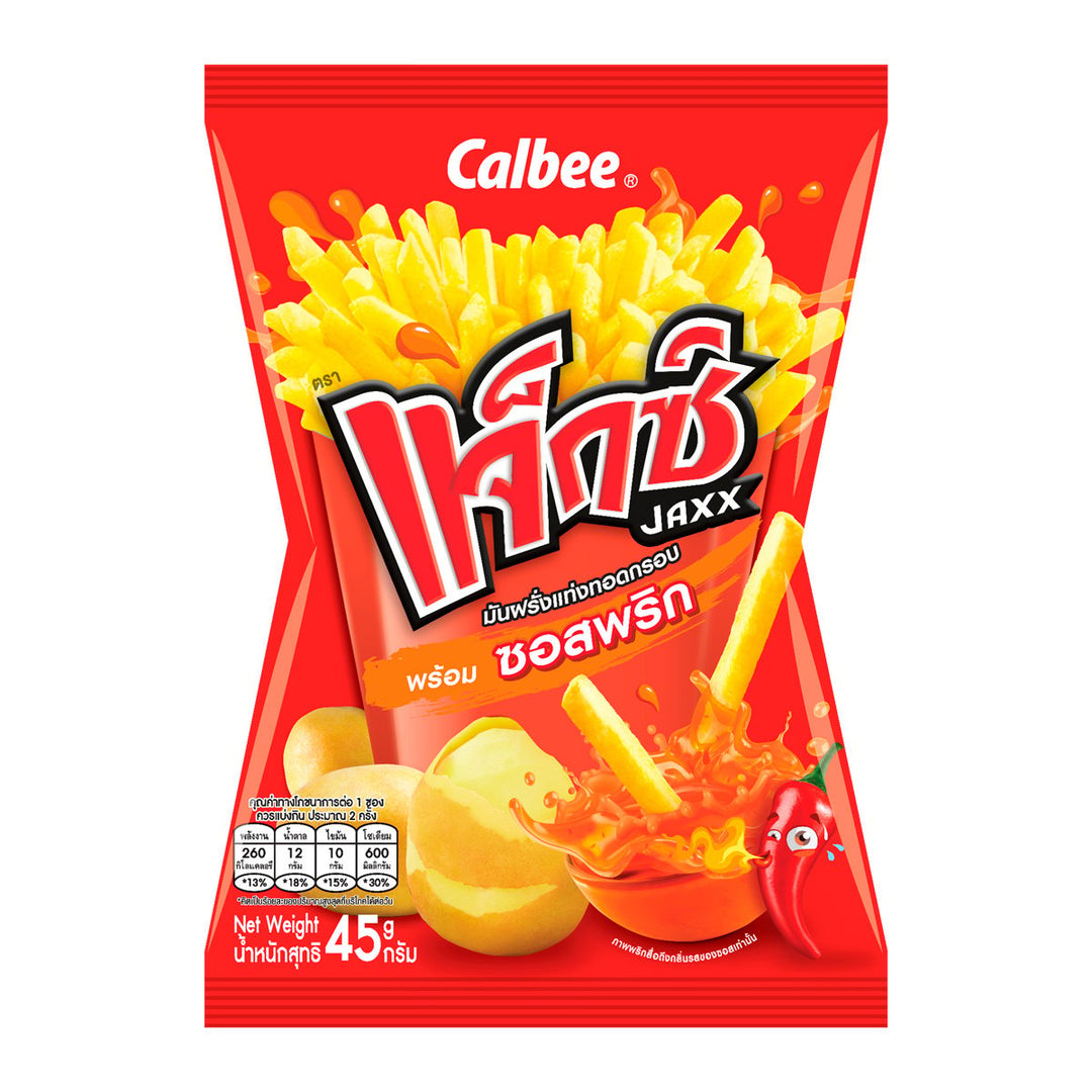 JAXX 馬鈴薯薯條零食配辣椒醬 45 克。
