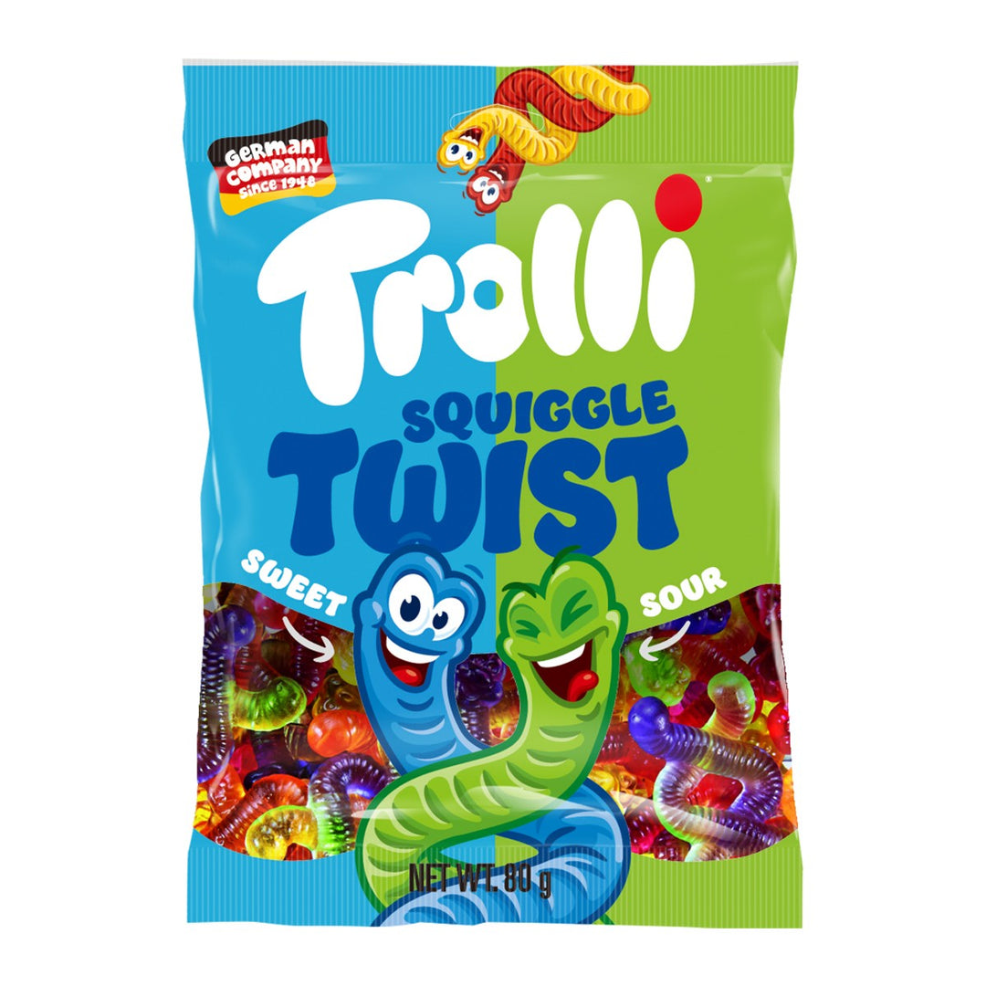 TROLLI Squiggles 扭扭軟糖 80 公克。
