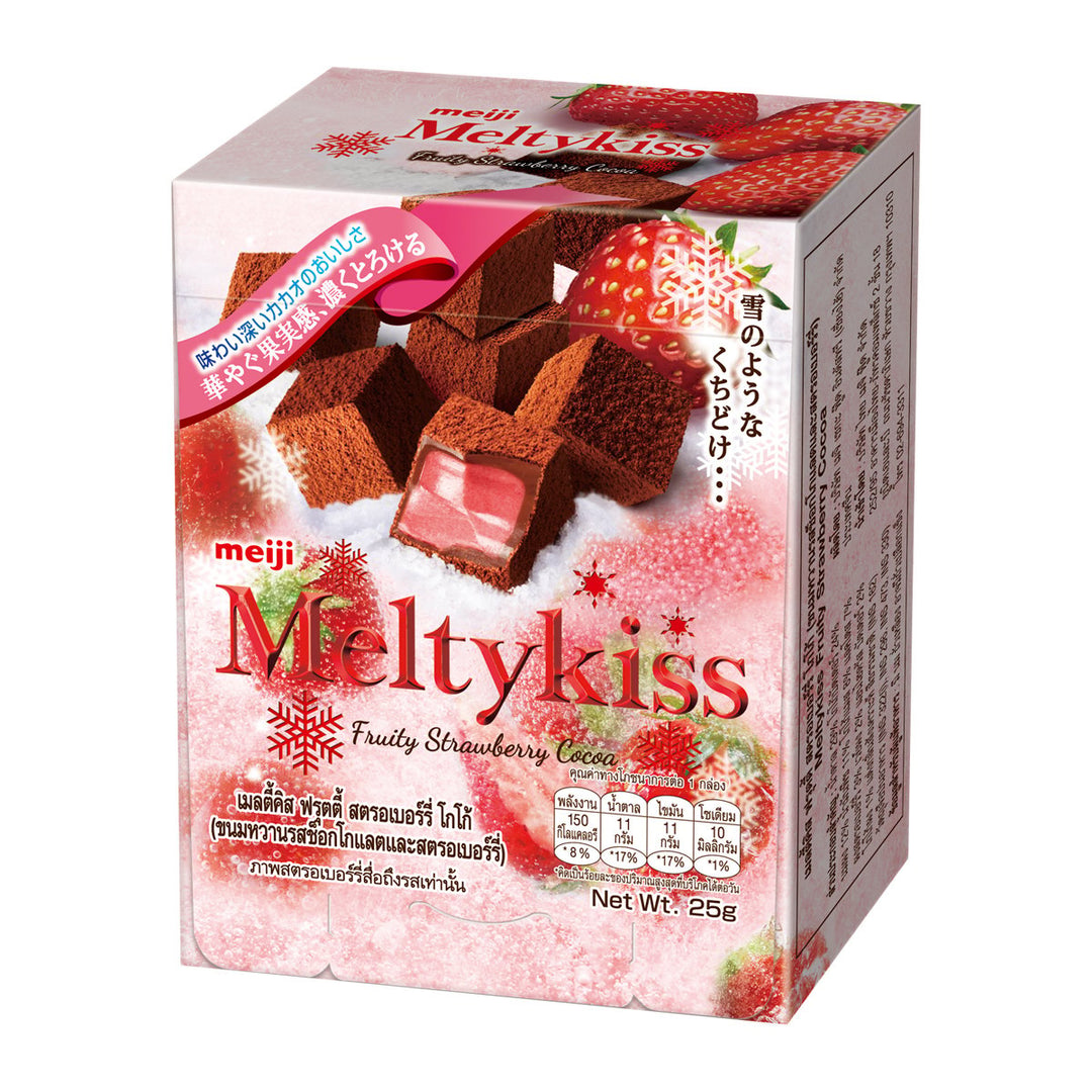 MEIJI Melty Kiss 果味草莓可可 25 克。