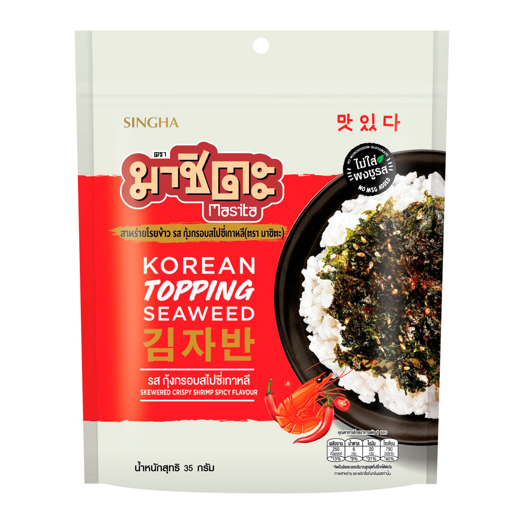 MASITA Topping 海苔脆皮蝦韓式辣味 35 公克。