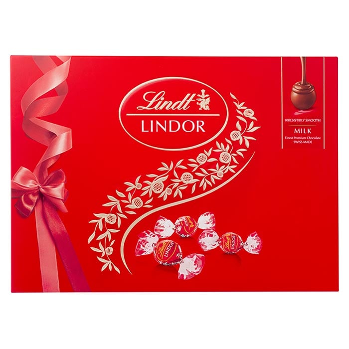 LINDT Lindor 松露牛奶巧克力禮盒 168 公克。