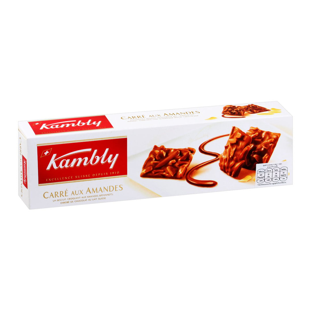 KAMBLY Carre Aux Amandes 巧克力杏仁 80 克。