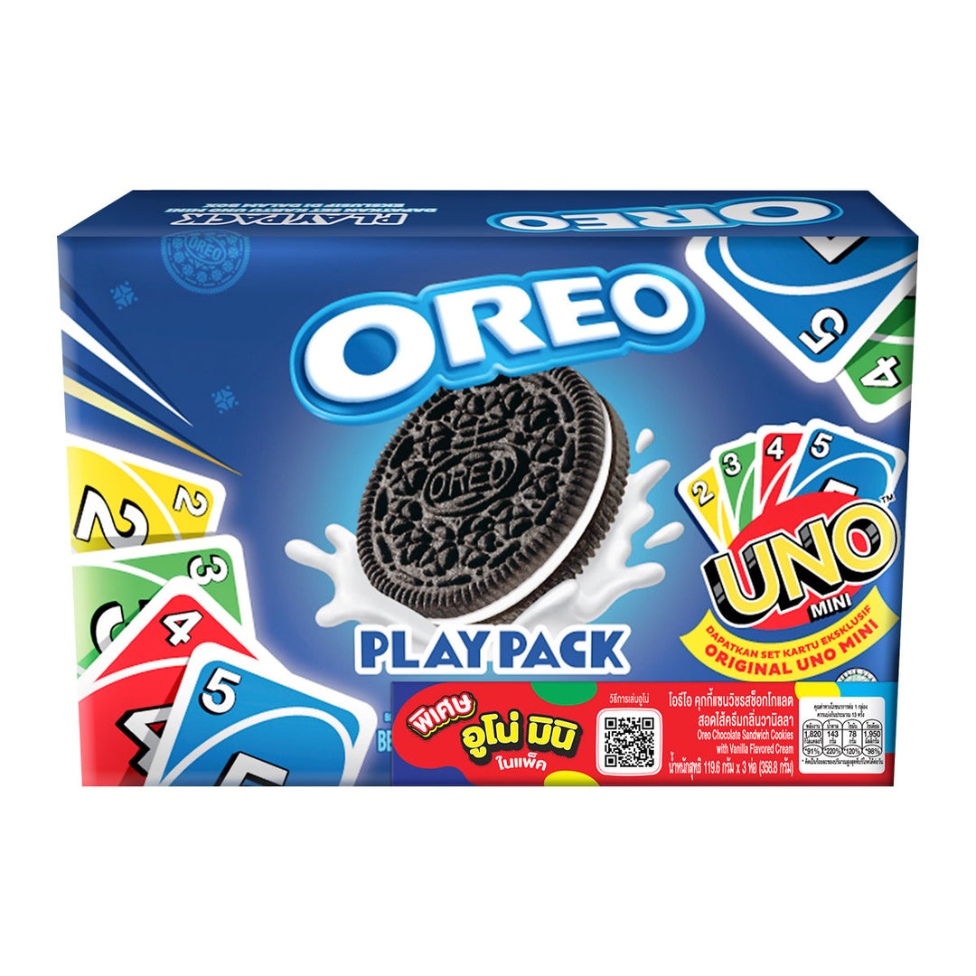 OREO Playpack 巧克力夾心餅乾配香草味奶油 119.6 克。 x 3 單位