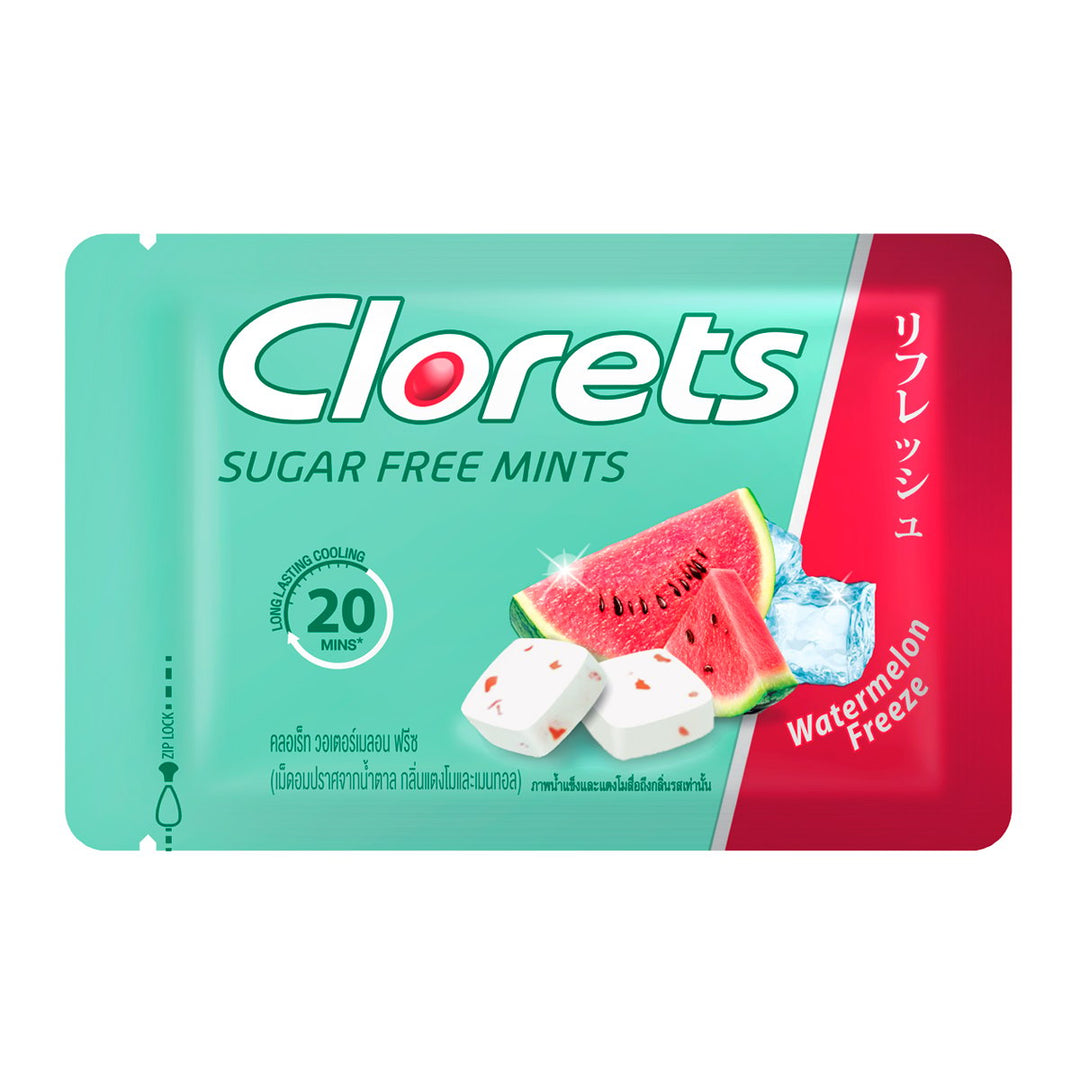 CLORETS 無糖西檸檬冷凍薄荷味無糖片劑西檸檬和薄荷醇香味 16.8 克。