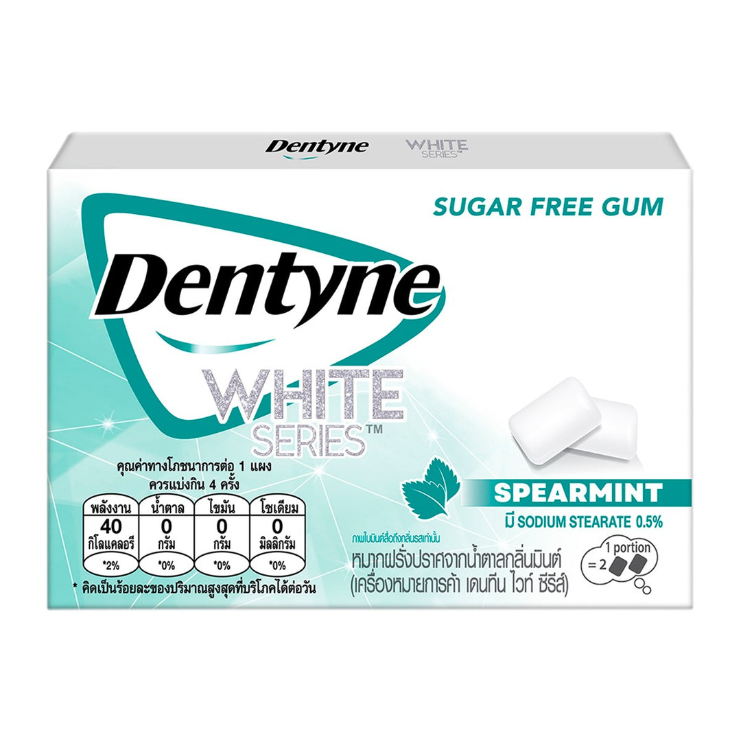 DENTYNE 白色系列薄荷味無糖口香糖 11.2 克。