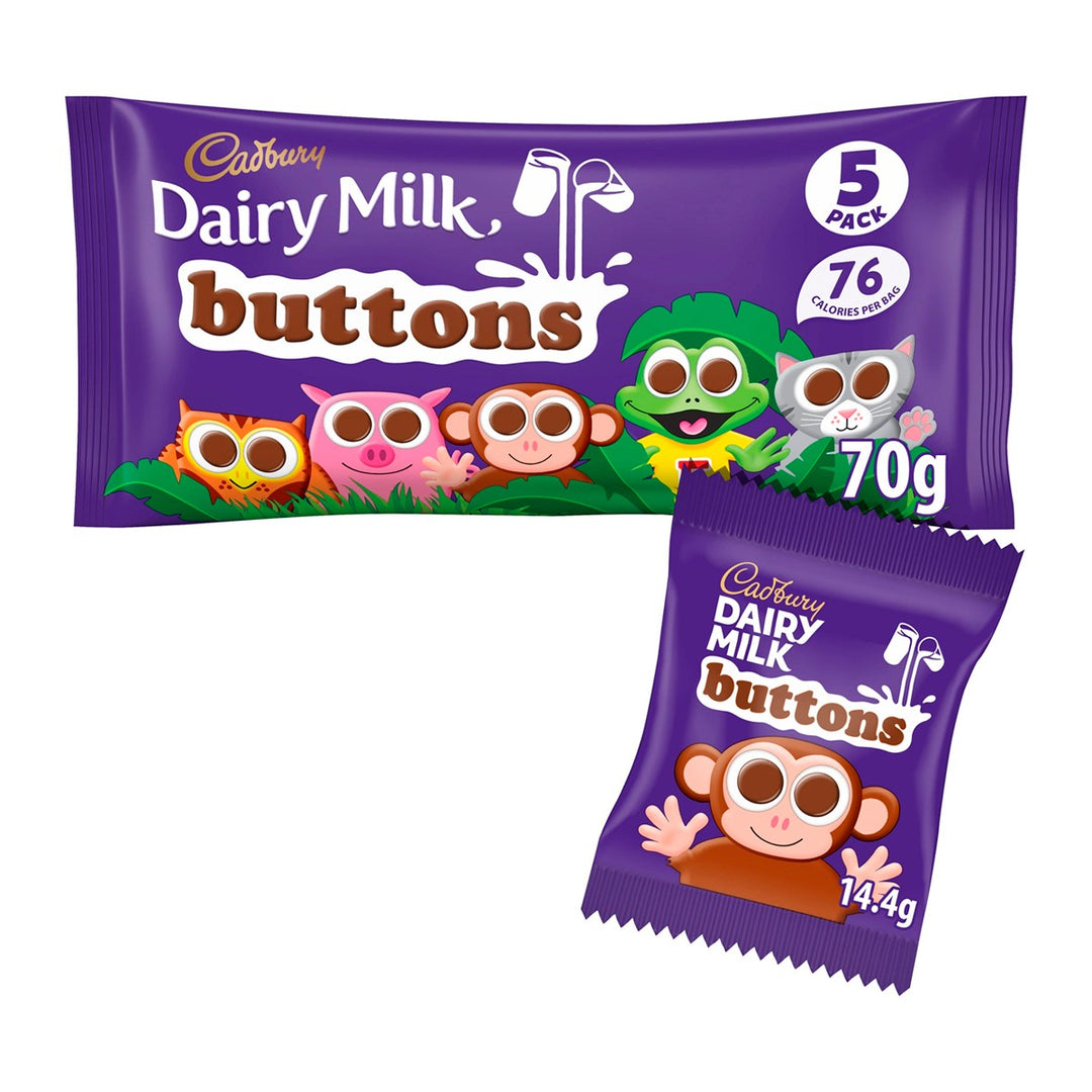吉百利 (CADBURY) 牛奶紐扣巧克力 70 克。