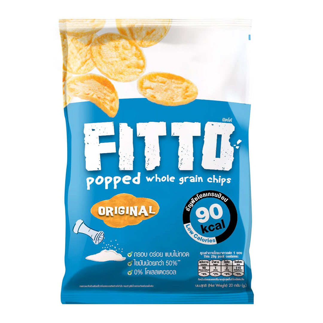 FITTO 爆裂全麥薯片原味 20 克。