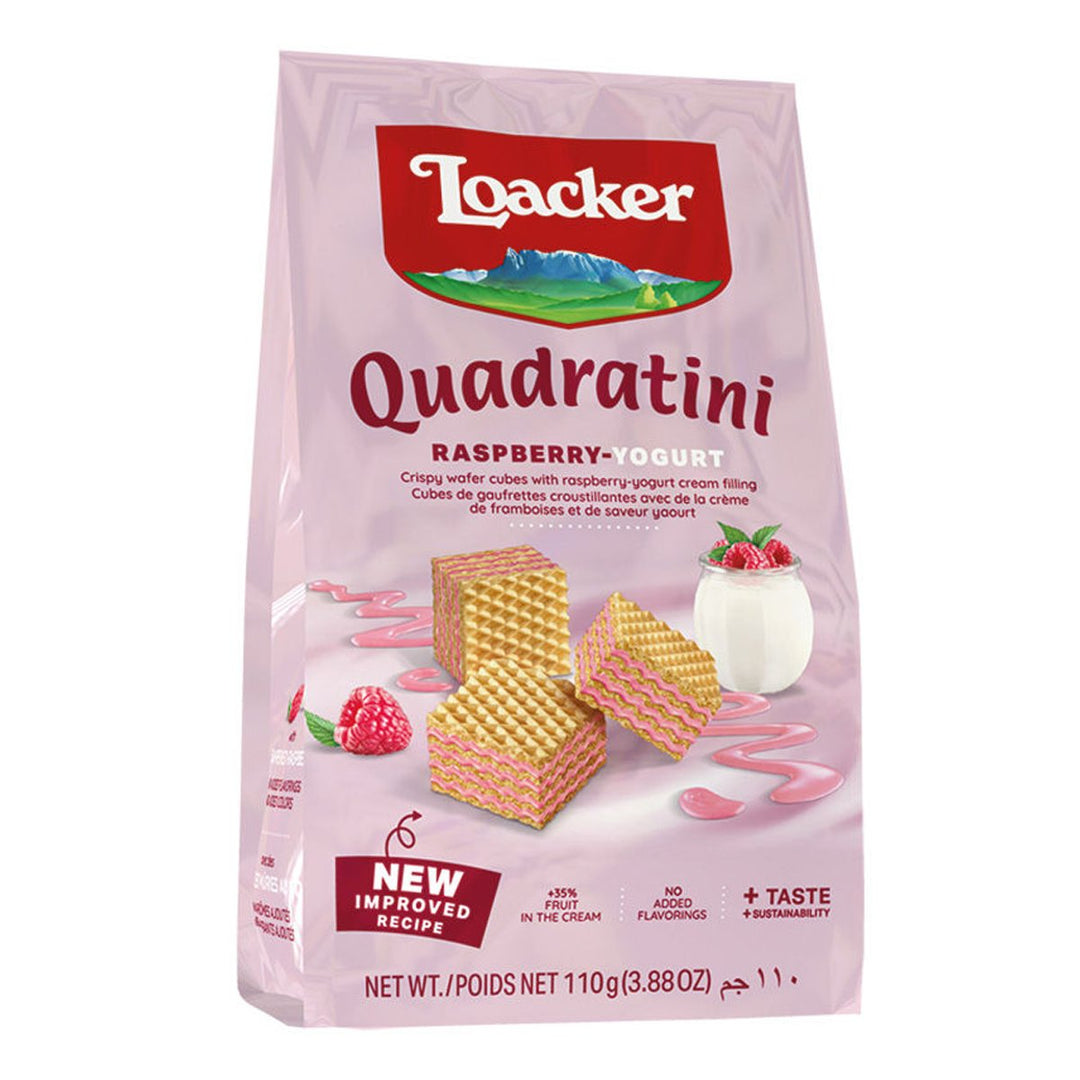 LOACKER Quadratini 威化餅配覆盆子優格奶油餡 110 克。
