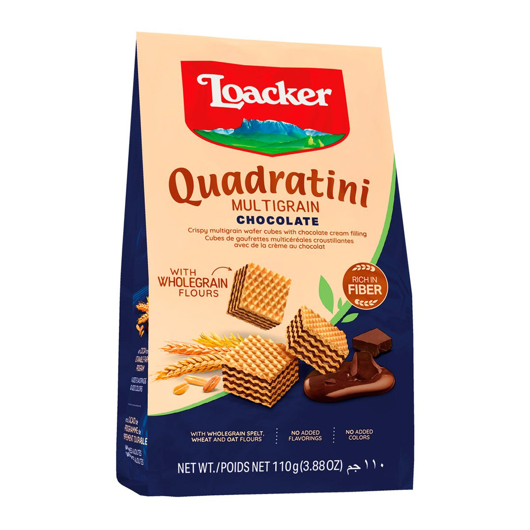 LOACKER Quadratini 雜糧威化餅塊,巧克力奶油夾心 110 克。
