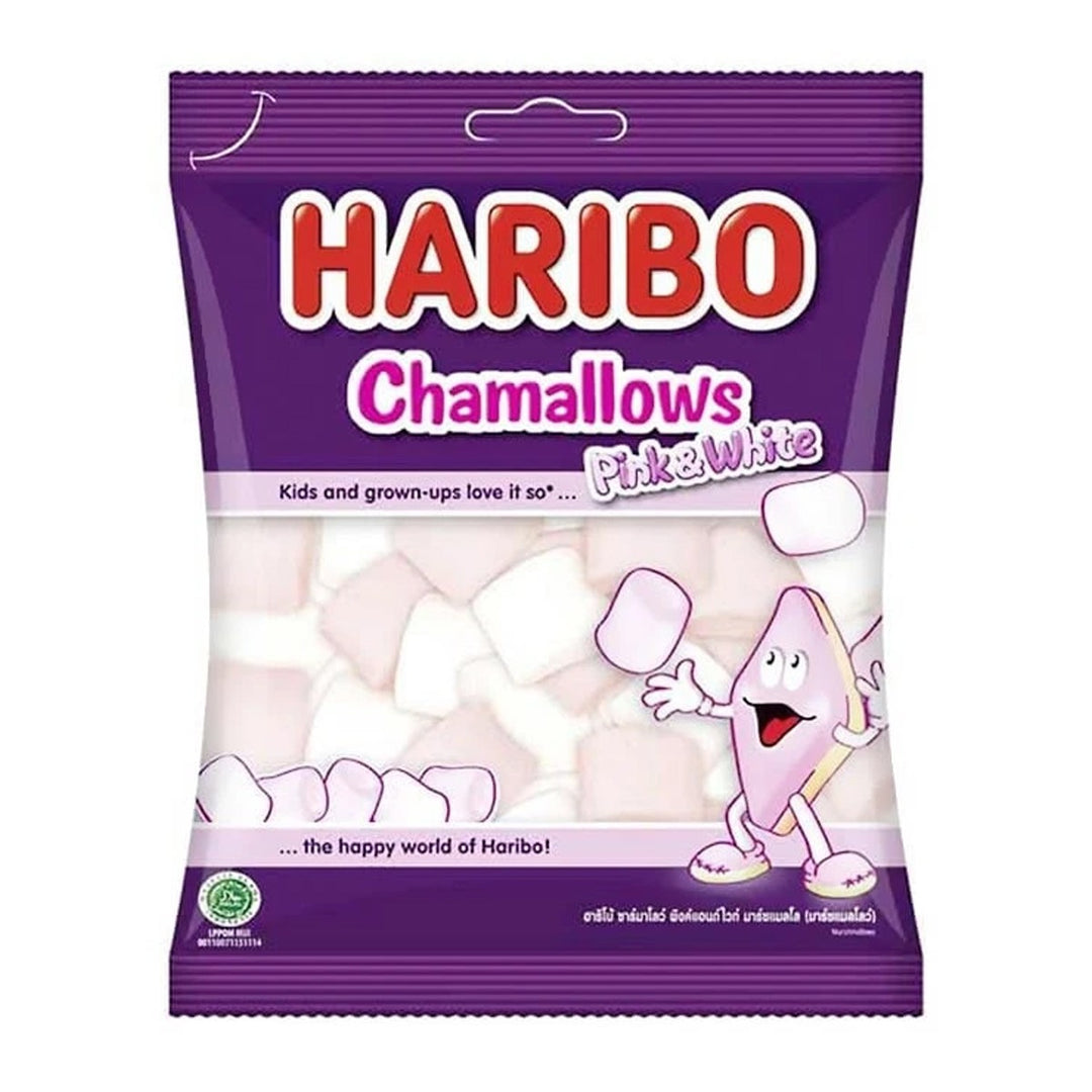 HARIBO Chamallows 粉紅色和白色棉花糖 70 克。