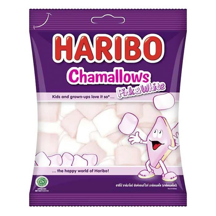 HARIBO Chamallows 粉紅色和白色棉花糖 150 克。