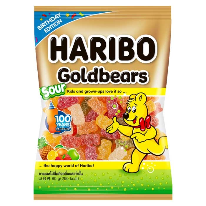 HARIBO Goldbears 酸果凍混合水果口味 80 克
