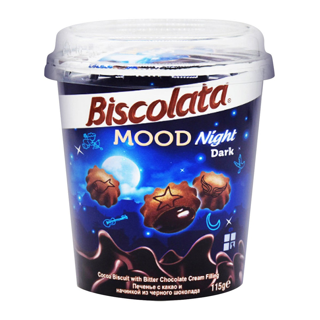 BISCOLATA 可可餅乾,含苦巧克力奶油餡 115 公克。