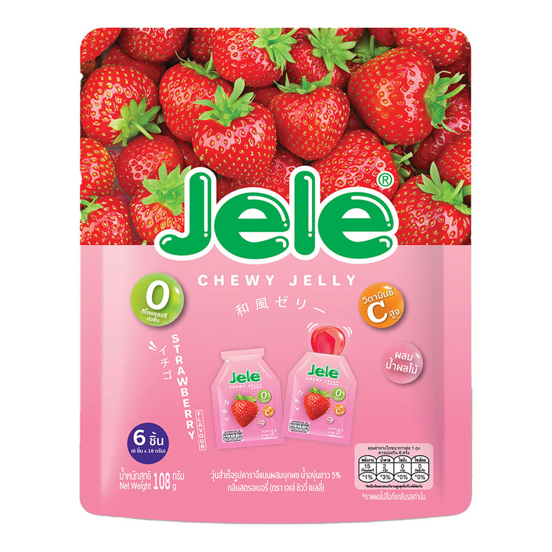 JELE 耐嚼果凍白汁草莓口味 108 克。