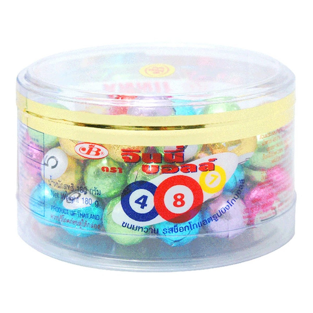 JB JINNY BALL 球形巧克力口味糖果 180 克。