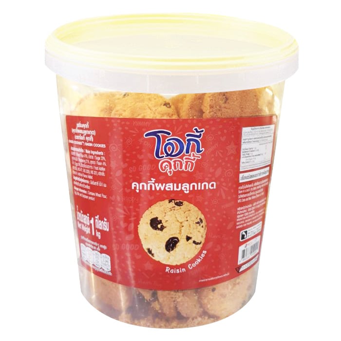 OKIES COOKIES 葡萄乾餅乾 1 公斤。