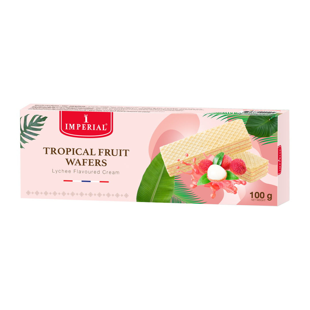 IMPERIAL 荔枝味奶油熱帶水果威化餅 100 克。