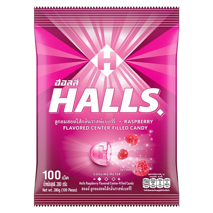 HALLS 樹莓口味糖果 100 粒