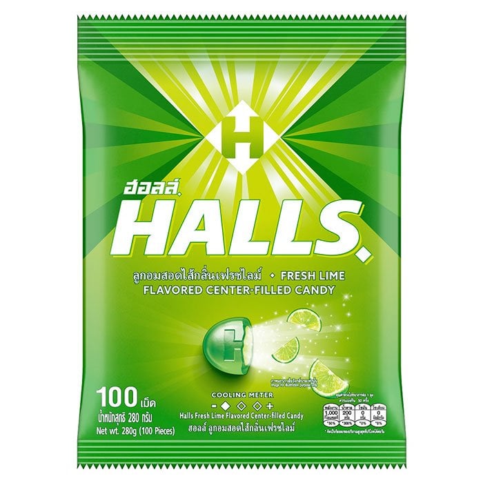 HALLS 糖果鮮青檸口味 100 粒