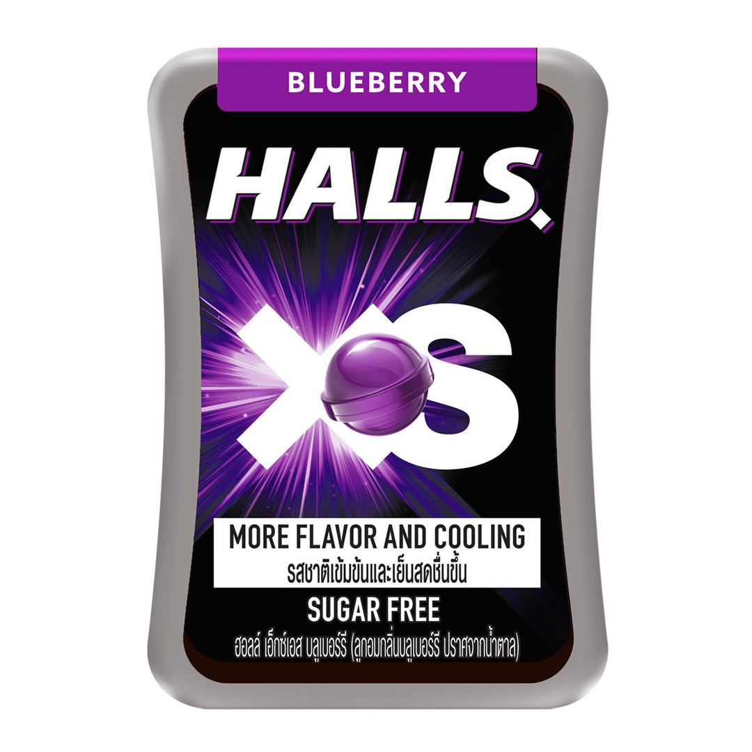 HALLS XS 無糖藍莓糖果 12.6 克。