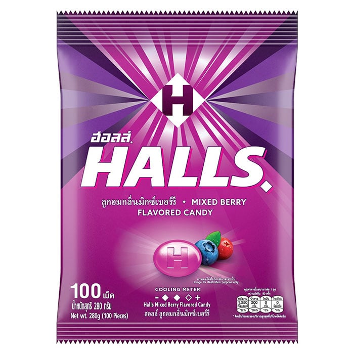 HALLS 糖果混合漿果味 100 粒