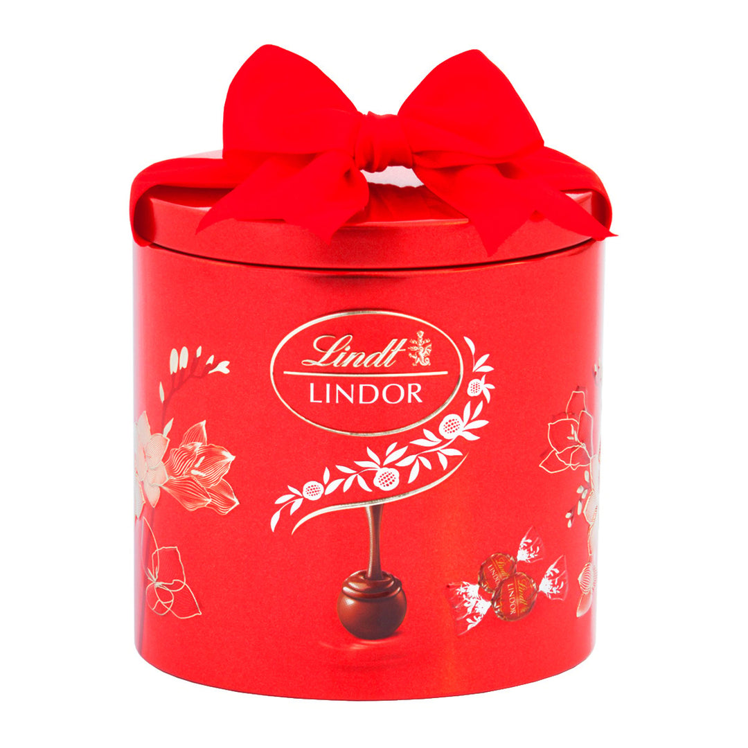LINDT Lindor 花罐牛奶巧克力 108 公克。
