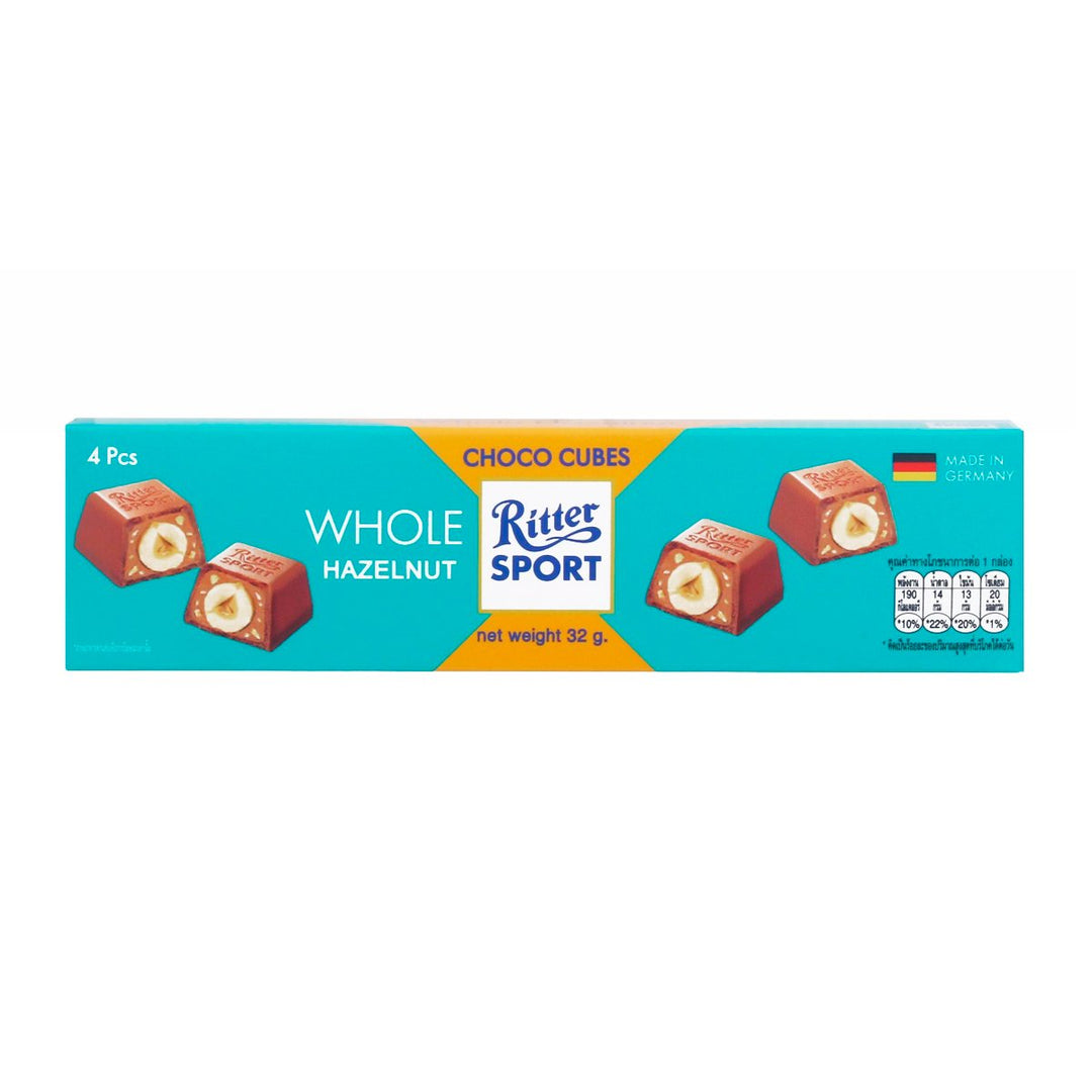 RITTER SPORT 巧克力塊榛果 32 公克。