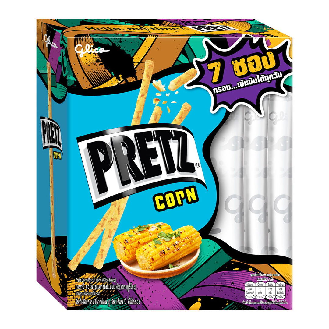 GLICO Pretz 玉米口味餅乾棒 91 克。
