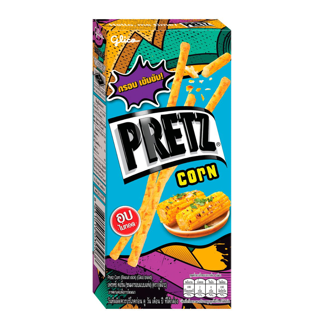 GLICO Pretz 玉米口味餅乾棒 22 克。