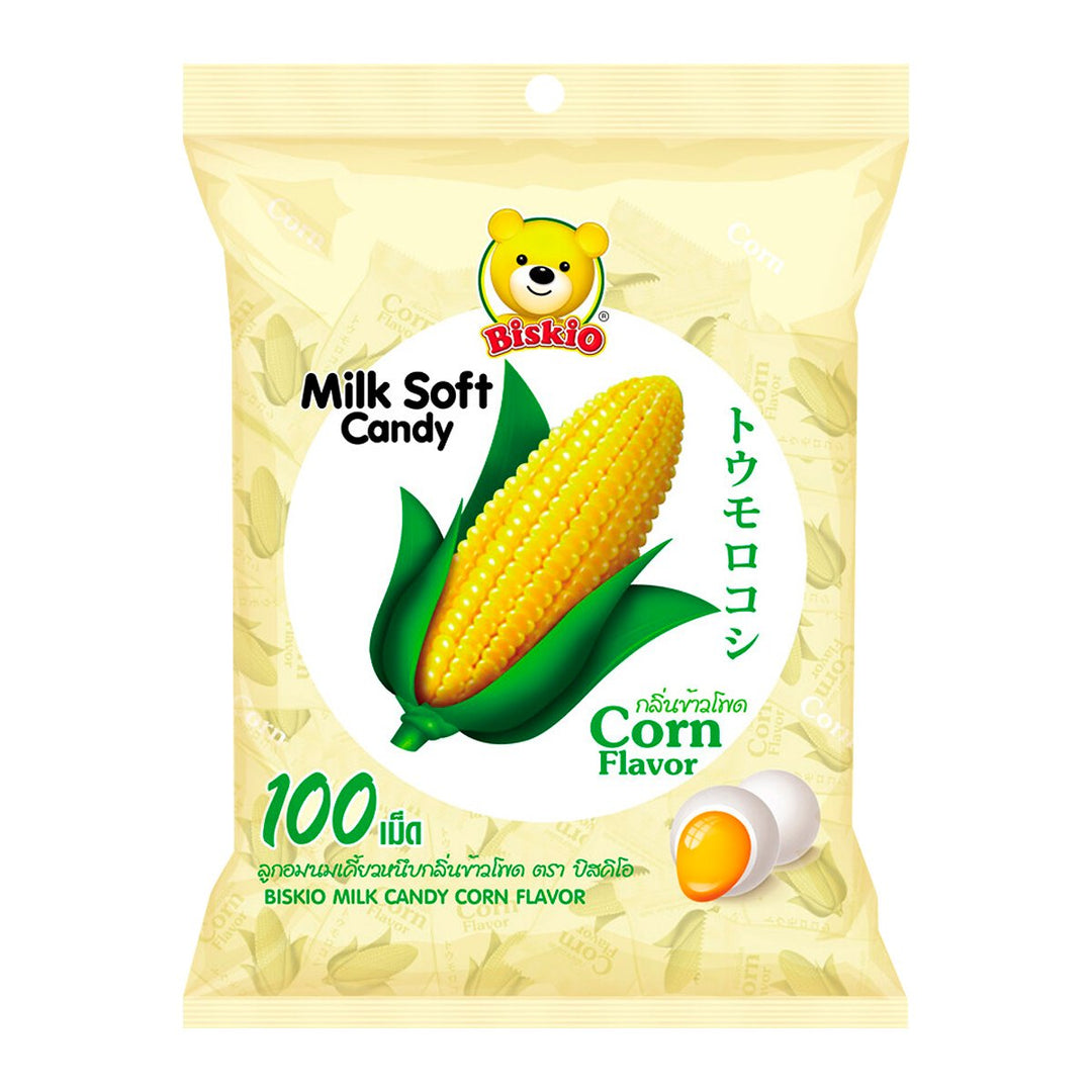 BISKIO 耐嚼牛奶糖玉米口味 380 克。