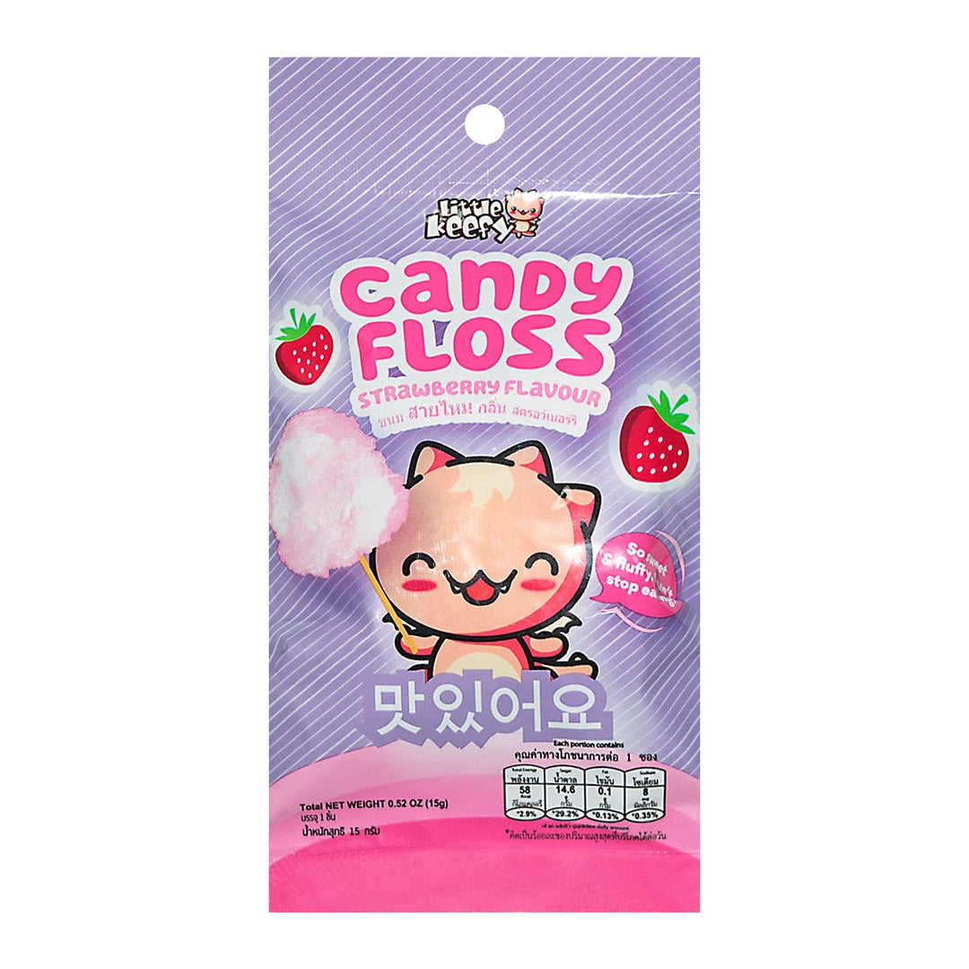 LITTLE FLOSS 棉花糖草莓口味 15 克。