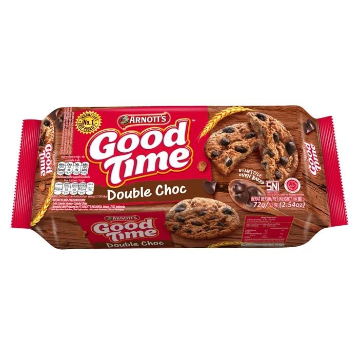 GOODTIME 雙巧克力巧克力曲奇餅配巧克力片 72 克。