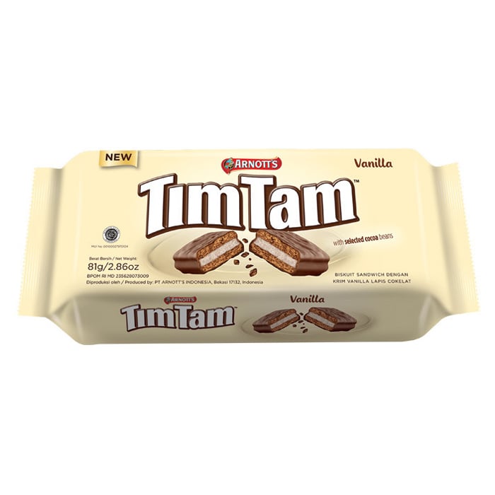 TIMTAM 香草口味奶油三明治餅乾 81 克。