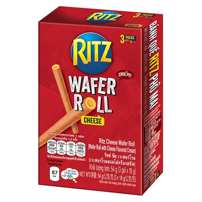 RITZ 起司奶油威化卷 54 克。