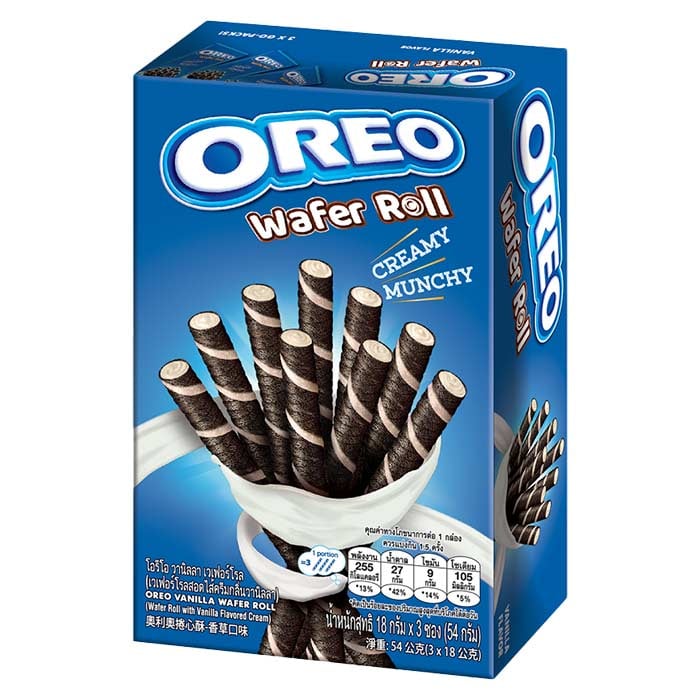 OREO 香草奶油威化卷 54 克。