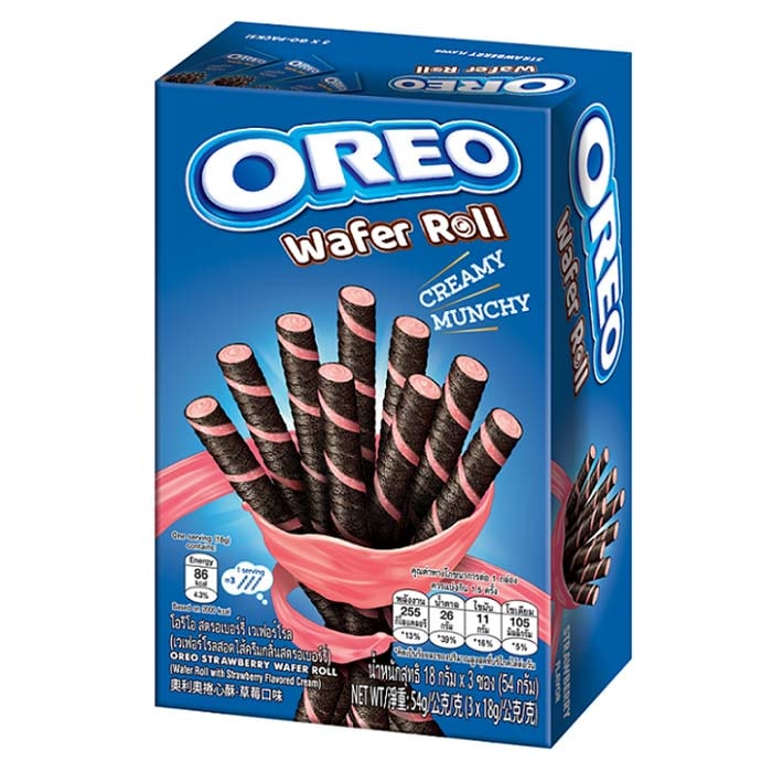 OREO 草莓奶油威化卷 54 克。