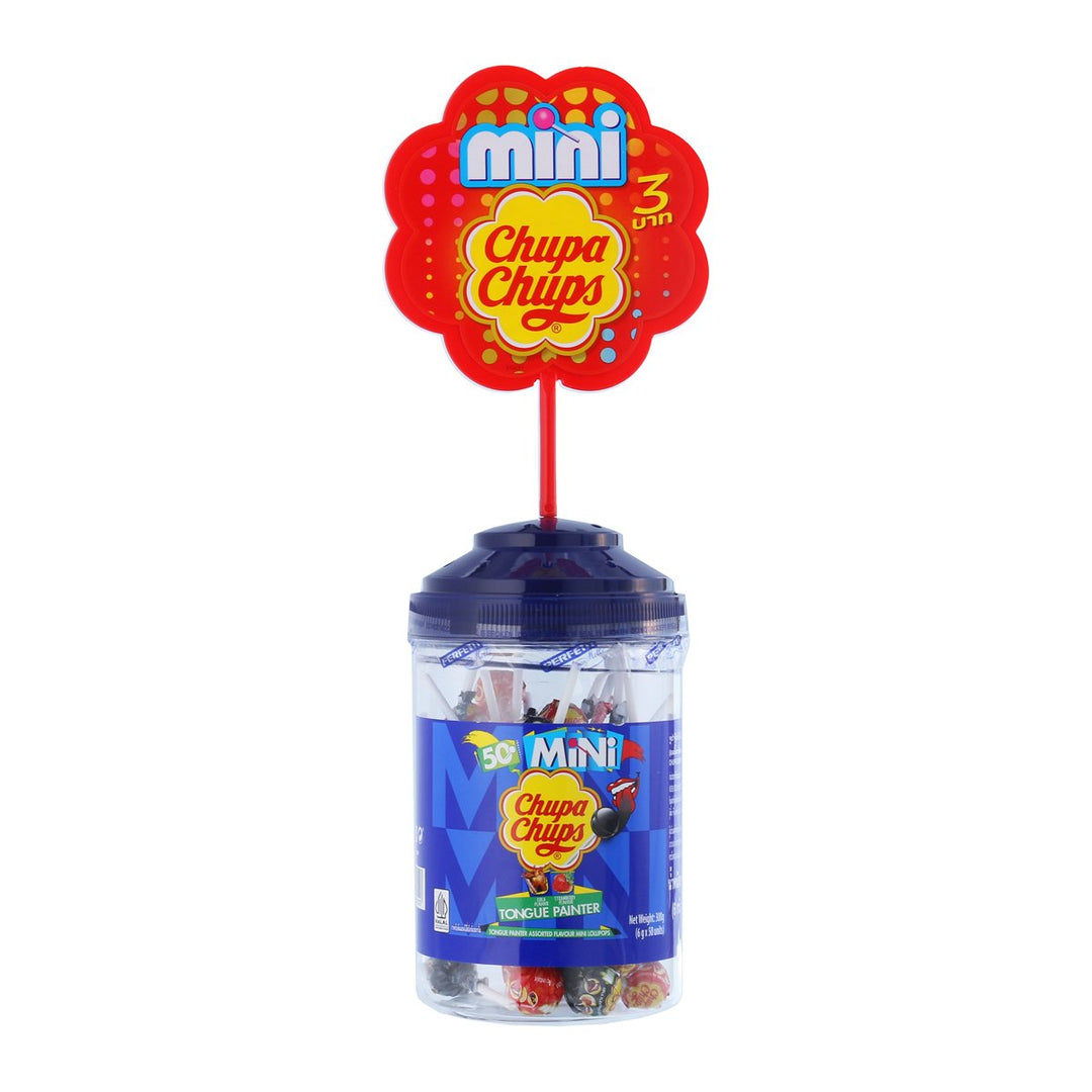 CHUPA CHUPS 迷你舌頭畫家棒棒糖果味和可樂口味 6 克。 x 50 單位