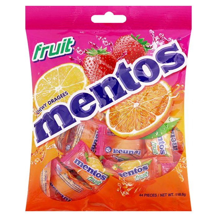 MENTOS 曼托斯 糖果混合水果味 118.8 克。