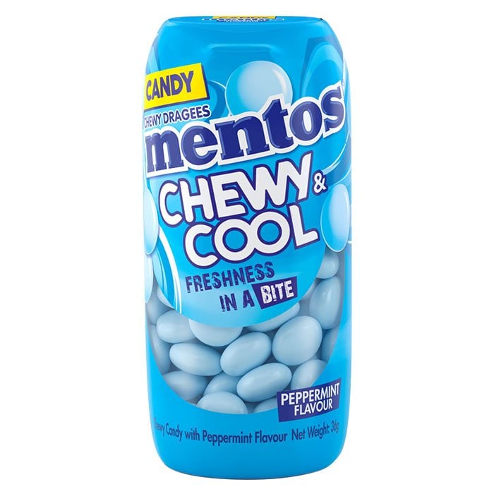 MENTOS 薄荷味耐嚼和清涼耐嚼糖果 36 克。
