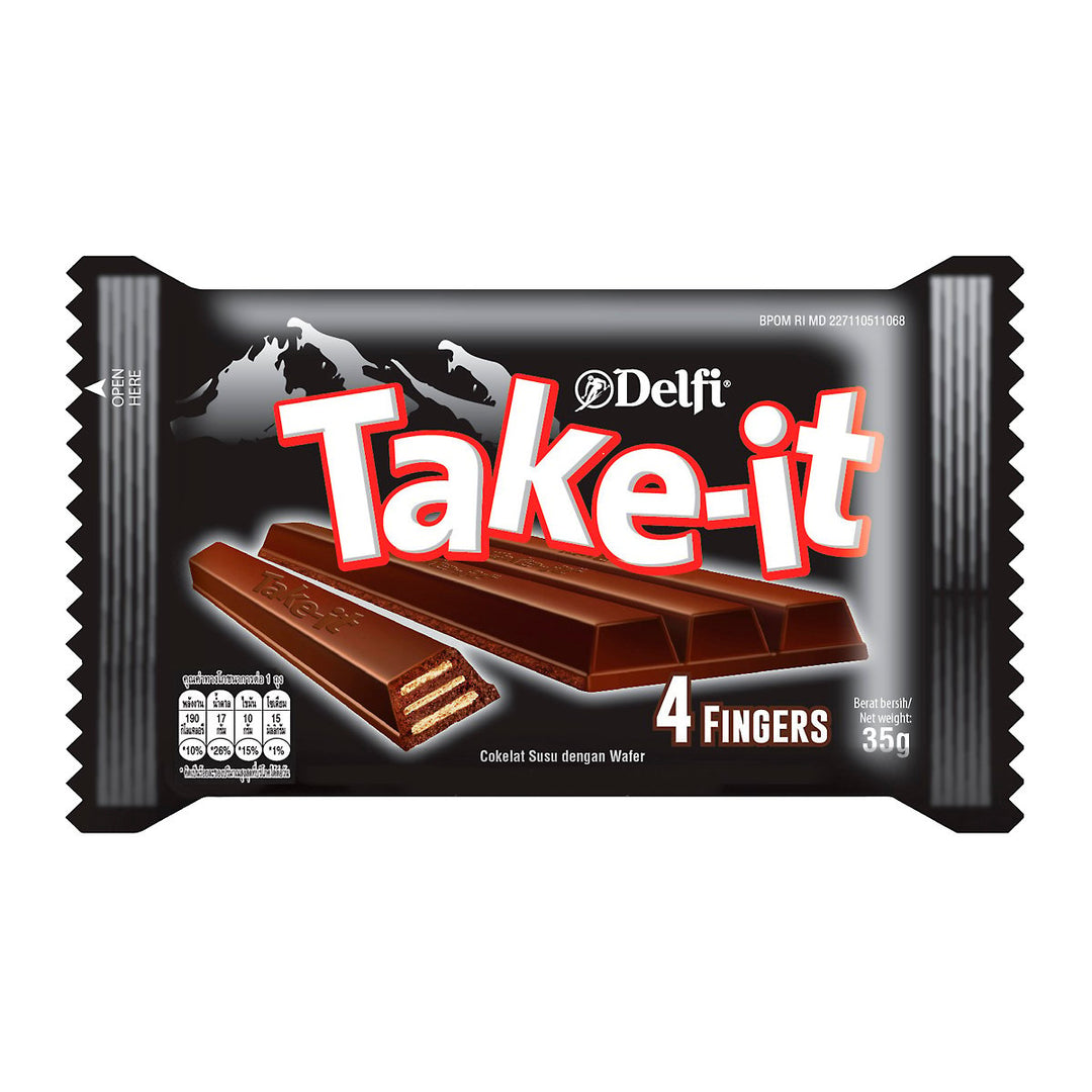 DELFI Take It 黑巧克力威化餅 35 克。