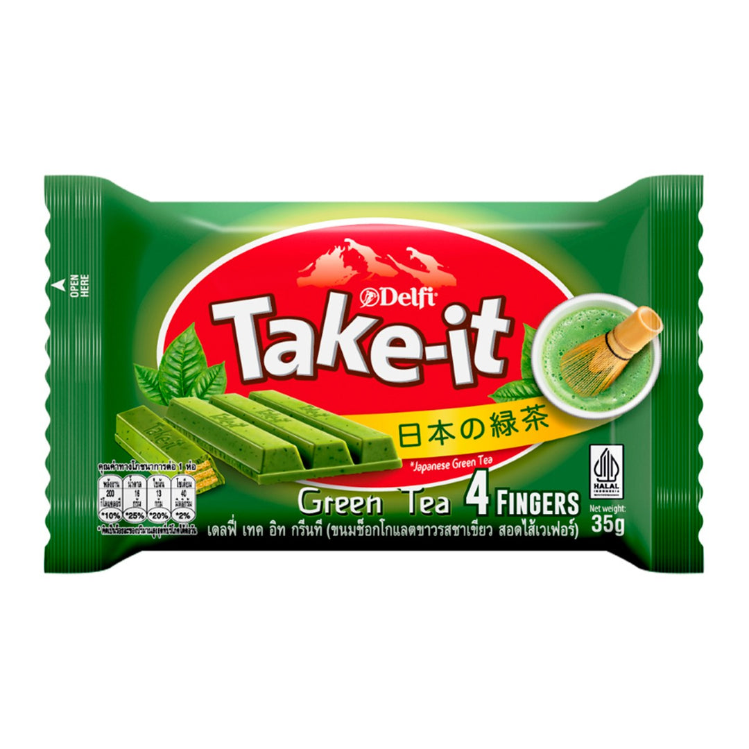 DELFI Take It 綠茶威化餅塗上綠茶味白巧克力奶油 35 克。